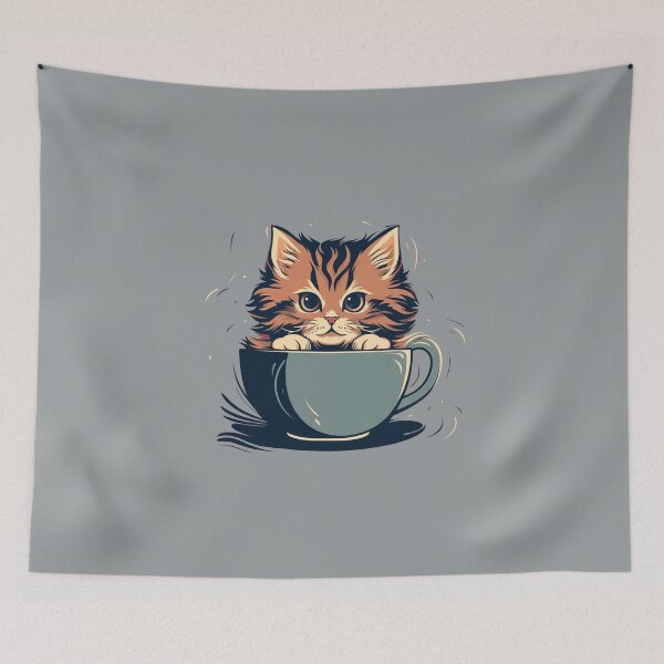 Item preview, Cat in a cup of tea designed and sold by TeeTemptation.