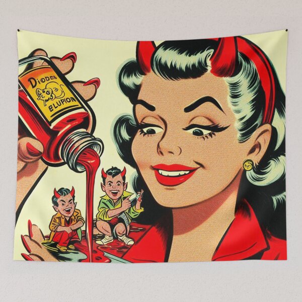 Item preview, Retro Devil Woman designed and sold by PulpVintage.