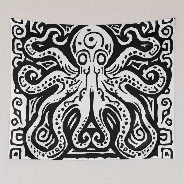 Item preview, Octopus Pattern (Black and White) designed and sold by VelvetRoom.
