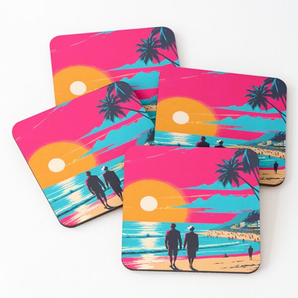 Item preview, Sunset Stroll: Couple on the Shore designed and sold by GrizzlyCollective.