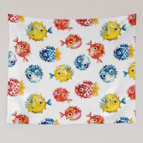 Item preview, Watercolor Pufferfish designed and sold by Liededrom..