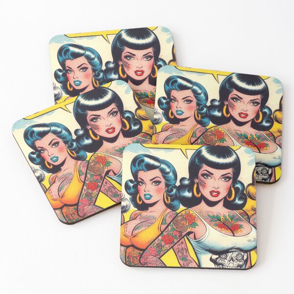 Item preview, Retro Inked Girls designed and sold by PulpVintage.