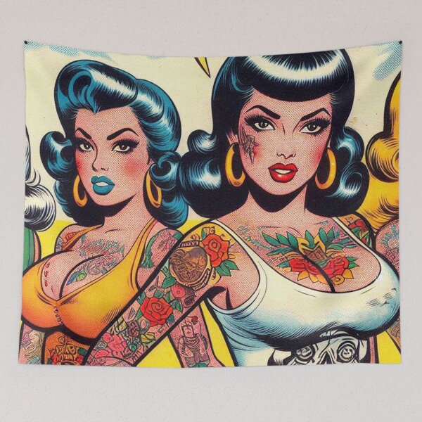 Item preview, Retro Inked Girls designed and sold by PulpVintage.