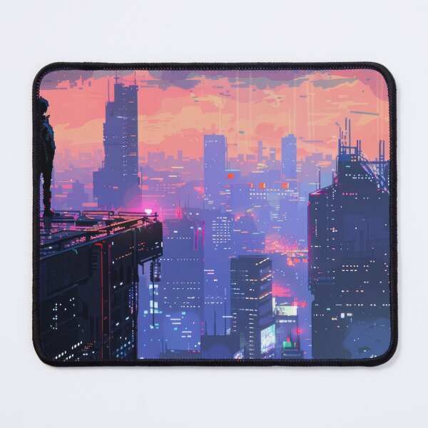 Item preview, Lone Figure Overlooking Cyberpunk Cityscape designed and sold by AI Gizmo.