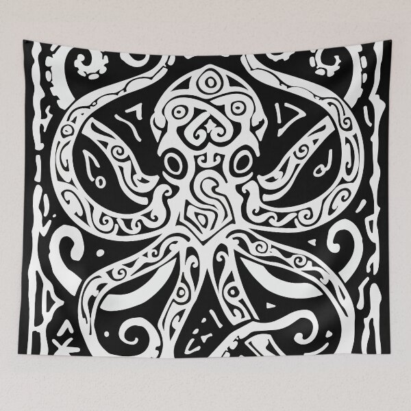 Item preview, Octopus Pattern (Black and White) designed and sold by VelvetRoom.