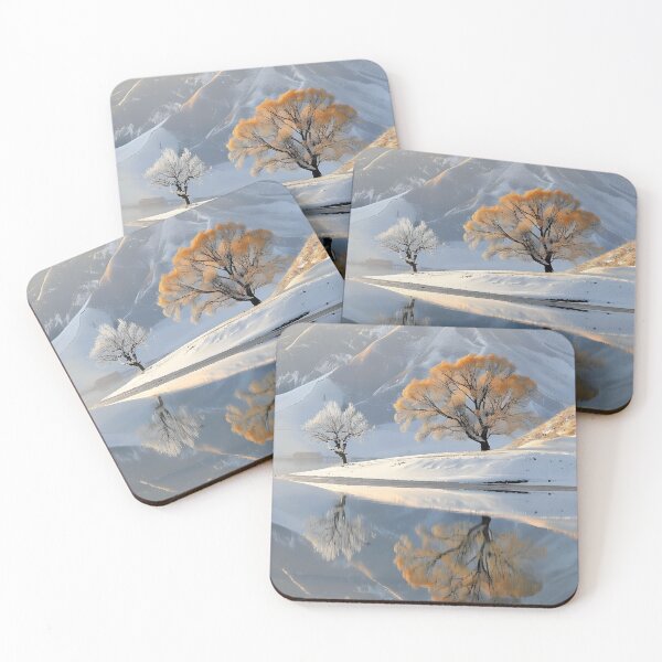 Item preview, Serene winter landscape with reflection on calm water. designed and sold by Artessie.