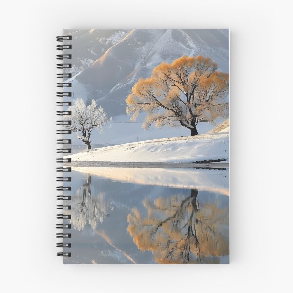 Item preview, Serene winter landscape with reflection on calm water. designed and sold by Artessie.