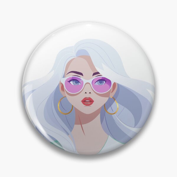 Item preview, Stylish Girl with White Hair and Sunglasses designed and sold by natalielaf.