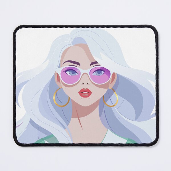 Item preview, Stylish Girl with White Hair and Sunglasses designed and sold by natalielaf.