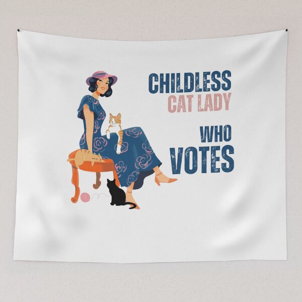 Item preview, Childless Catlady who votes designed and sold by BlesstB.