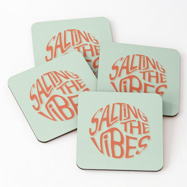 Item preview, Salting the Vibes (#yallmasking) - red text on mint designed and sold by sarahwlongcovid.