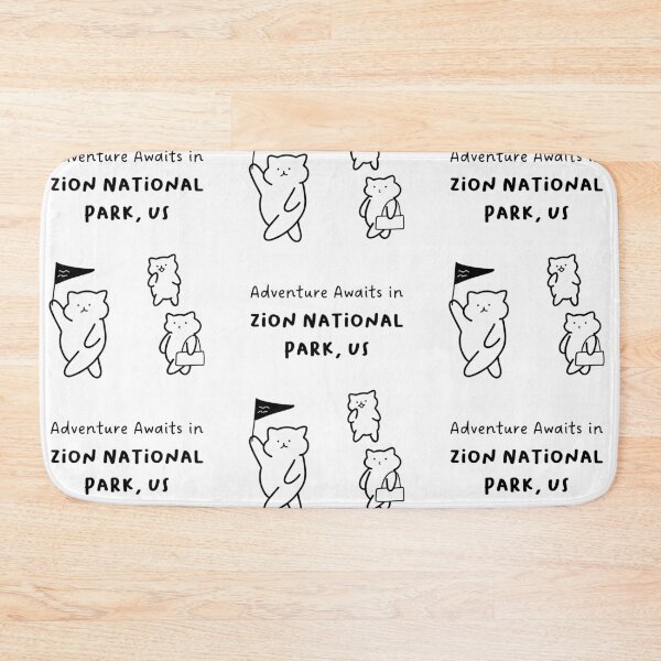 Item preview, Adventure Awaits in Zion National Park, United States of America | Cute Cat Characters in Minimalist Line Art designed and sold by RM-Journey.