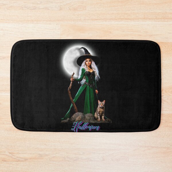 Item preview, "Witch and her Bengal cat - Halloween" designed and sold by CamillaCreation.