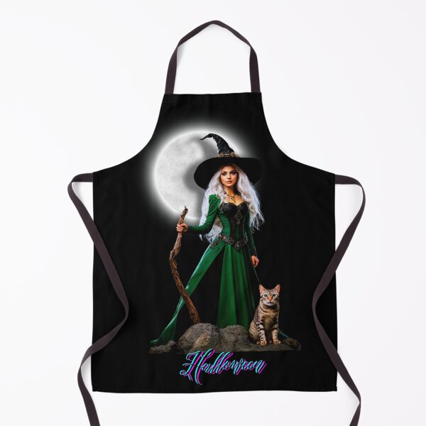 Item preview, "Witch and her Bengal cat - Halloween" designed and sold by CamillaCreation.