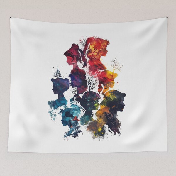 Item preview, Princesses of bright colors with landscape designed and sold by Micapox.