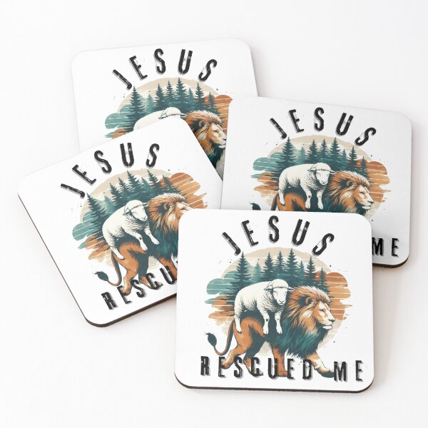 Item preview, Jesus Rescued Me, Lion Carrying a Sheep designed and sold by Faithloveshop.