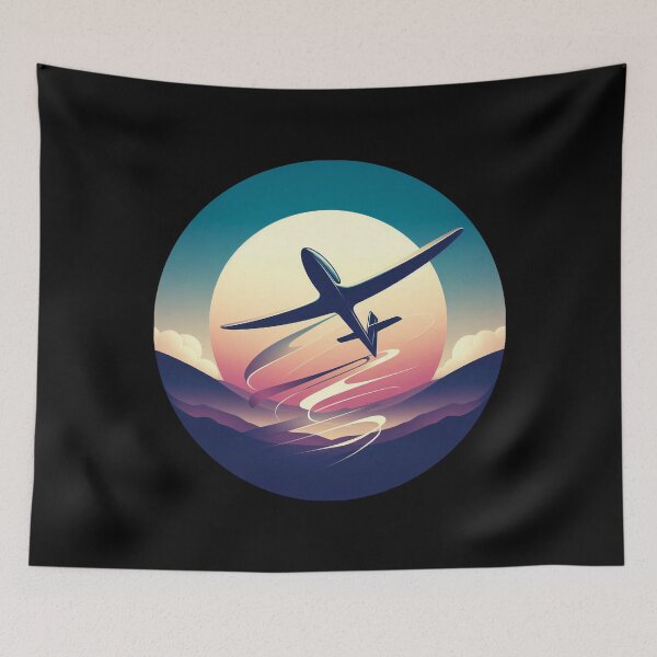 Item preview, Glider Plane Pilot Sailplane aerial floating soaring designed and sold by These_Prints.