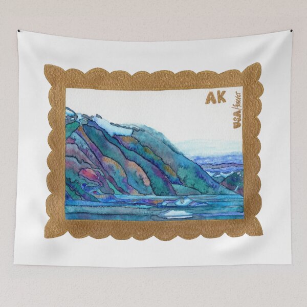 Item preview, Alaska Mountain-Blue designed and sold by deblevart.