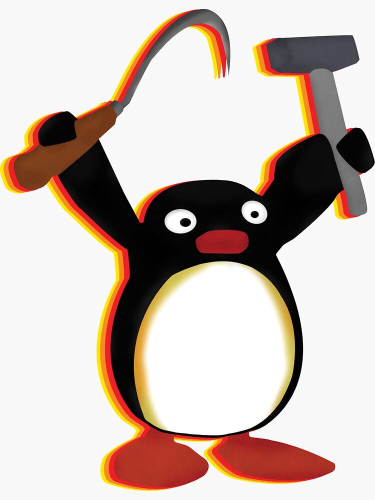 Imagen 3 de 3, Pegatina con la obra Pingu comunista, diseñada y vendida por tilangue.