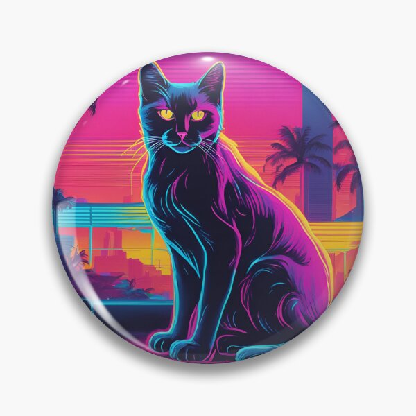 Item preview, Retro Wave Cat : Neon Nights designed and sold by Pterodak.