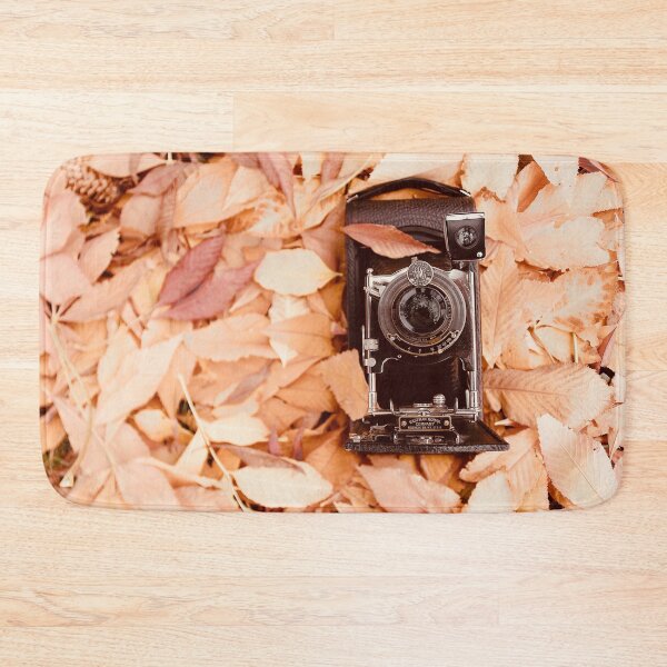 Item preview, Vintage Camera In Autumn Colored Leaves designed and sold by FeatherfallSTU.