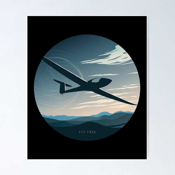 Item preview, FLY FREE Glider Plane Pilot Sailplane aerial floating soaring designed and sold by These_Prints.