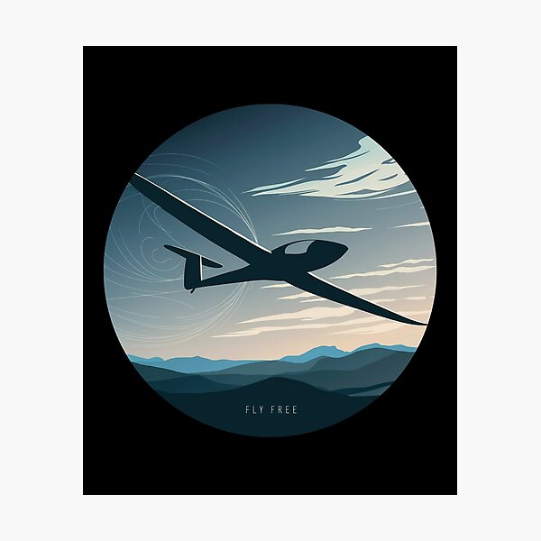Item preview, FLY FREE Glider Plane Pilot Sailplane aerial floating soaring designed and sold by These_Prints.