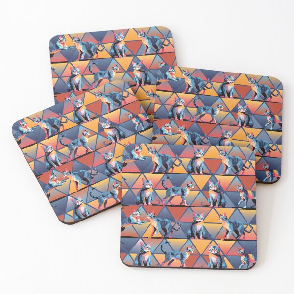 Item preview, Cats On Graphic Grid designed and sold by Pamelandia.
