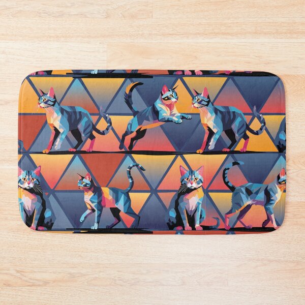 Item preview, Cats On Graphic Grid designed and sold by Pamelandia.