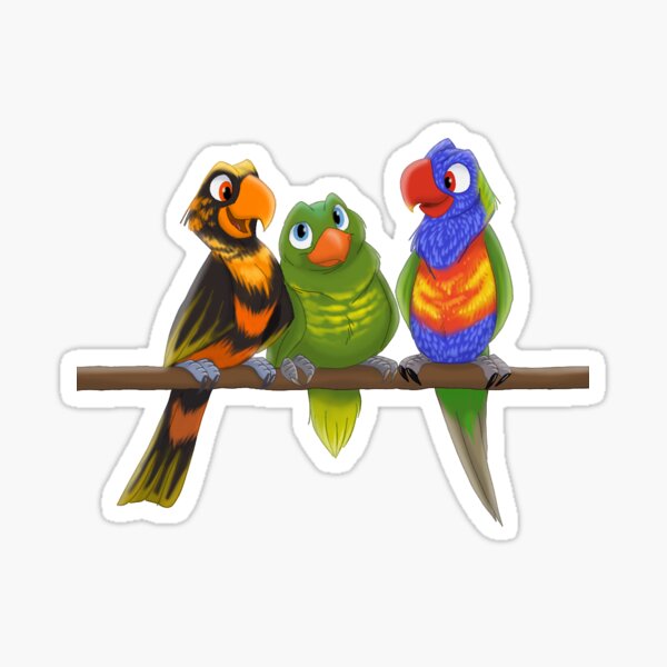 Vista previa del artículo con la obra «Lory-Lorikeets», diseñado y vendido por Adventures  of Roku.