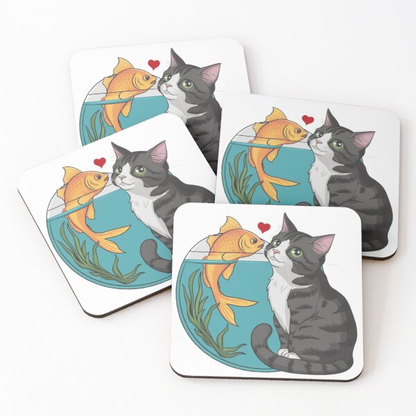 Item preview, Cat and Goldfish - Love Story designed and sold by FugitiveLJ27.