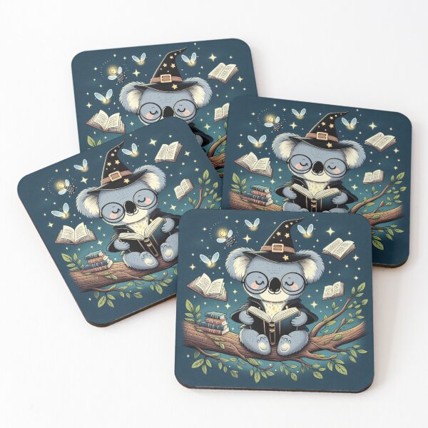 Item preview, Magical Koala Wizard Reading in Enchanted Forest designed and sold by merve02shop.