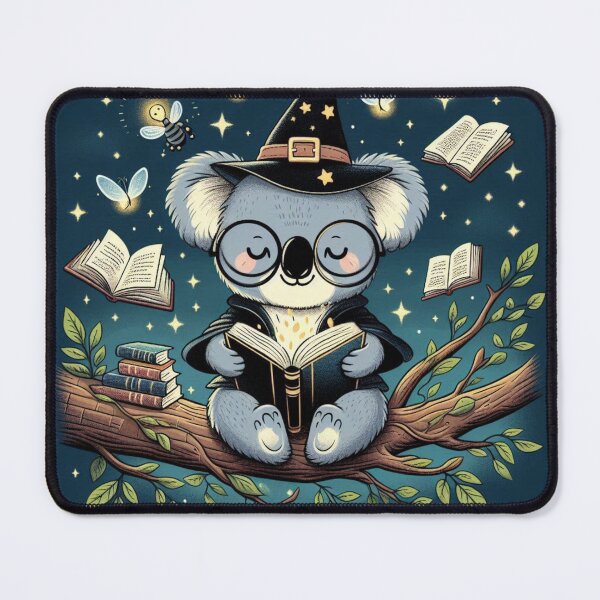 Item preview, Magical Koala Wizard Reading in Enchanted Forest designed and sold by merve02shop.