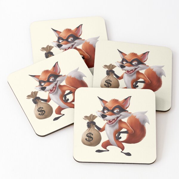 Item preview, A burglar fox holding a money bag designed and sold by NiRia Spot.