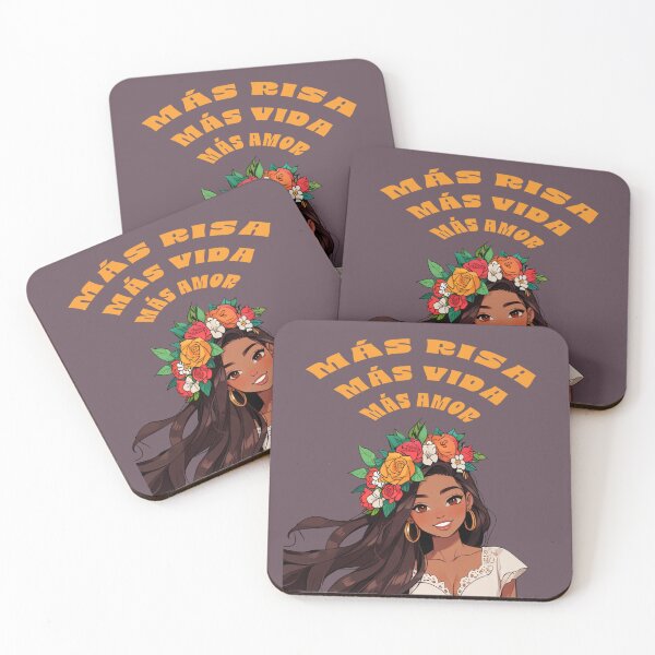 Item preview, MORE LAUGHTER MORE LIFE MORE LOVE POSITIVE SPANISH QUOTES ANIME ILLUSTRATION designed and sold by La Loca.