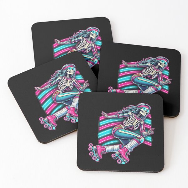 Item preview, Retro 80's Skeleton Roller Derby Skater | Neon Punk Rock Style designed and sold by litchick1977.