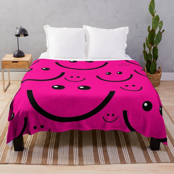 Item preview, pink happy face pattern print designed and sold by Gossip Rag.