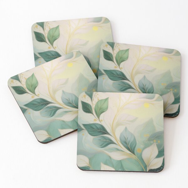 Item preview, Textured Rustic Vintage floral leaves in neutral colours, shades of green and cream designed and sold by navitalidesign.