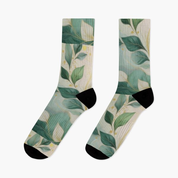 Item preview, Textured Rustic Vintage floral leaves in neutral colours, shades of green and cream designed and sold by navitalidesign.