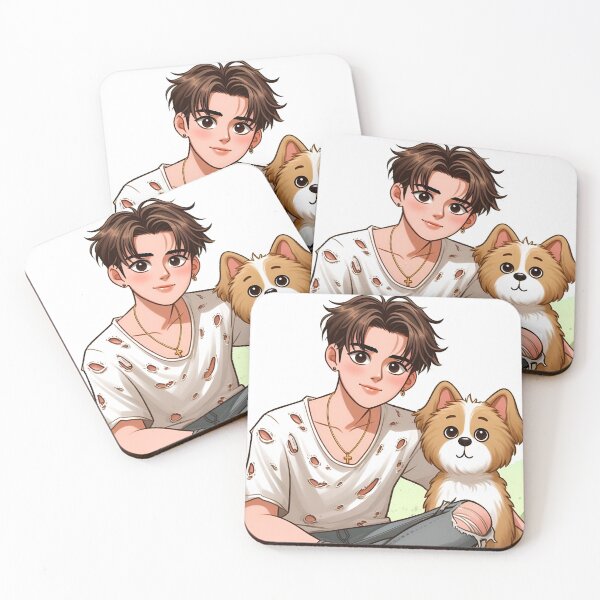 Item preview, Trendy Cartoon Character with Dog in Ripped Shirt designed and sold by daruneenok.