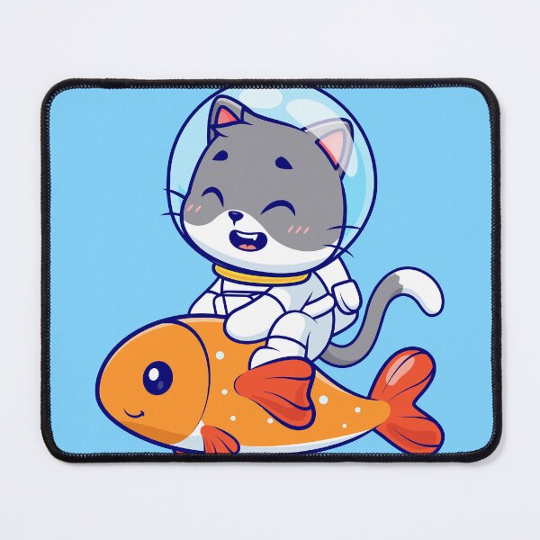 Item preview, Cute Cat Astronaut Riding Fish Cartoon Vector Icon Illustration designed and sold by hjian8219.