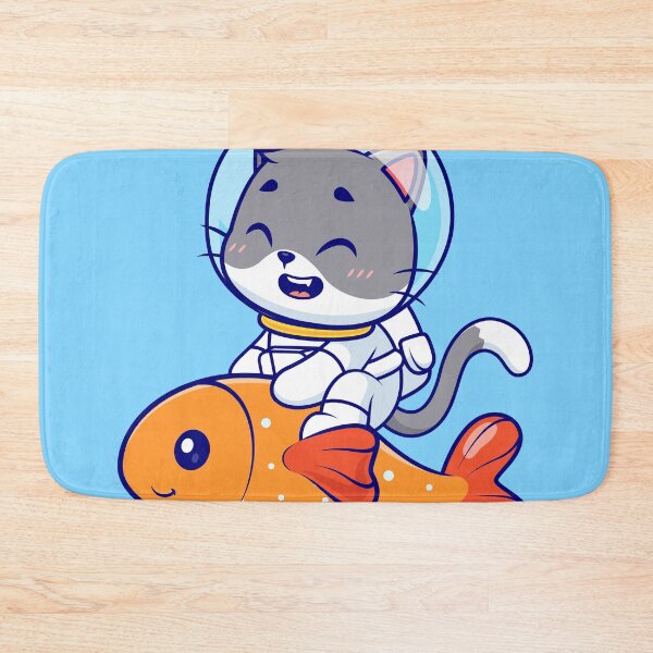 Item preview, Cute Cat Astronaut Riding Fish Cartoon Vector Icon Illustration designed and sold by hjian8219.