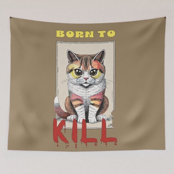 Item preview, BORN TO KILL ADORABLE KITTY GIF designed and sold by La Loca.