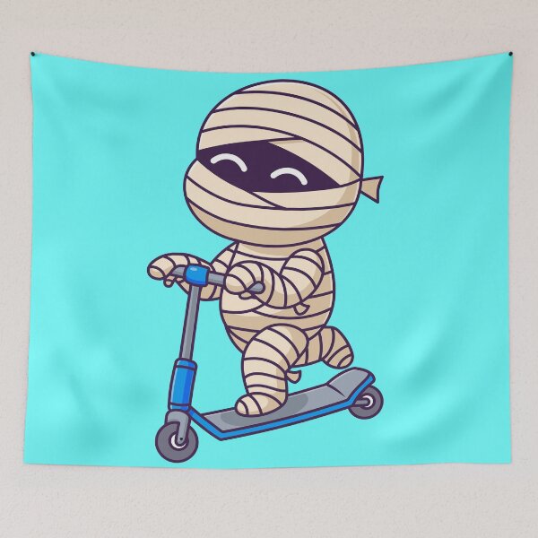 Item preview, Cute Mummy Playing Scooter Cartoon Vector Icon Illustration designed and sold by hjian8219.