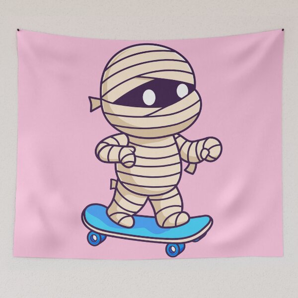 Item preview, Cute Mummy Playing Skateboard Cartoon Vector Icon Illustration designed and sold by hjian8219.