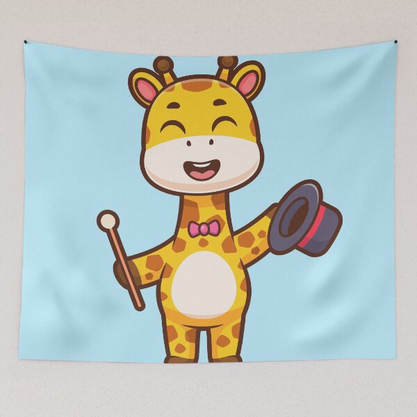Item preview, Cute Giraffe Magician Holding Magic Wand and Hat Cartoon Vector Icon Illustration designed and sold by hjian8219.
