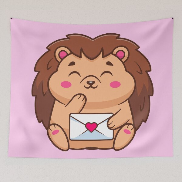 Item preview, Cute Hedgehog Holding Love Envelope Cartoon Vector Icon Illustration designed and sold by hjian8219.