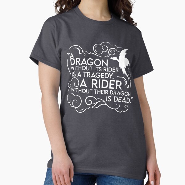 Artikel-Vorschau von „Ein Drache ohne Reiter ist eine Tragödie.“ (Weiß), designt und verkauft von literartyghost.