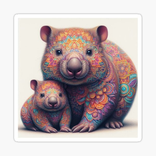 Vista previa del artículo con la obra «Coloréame wombats», diseñado y vendido por J7Simpson.