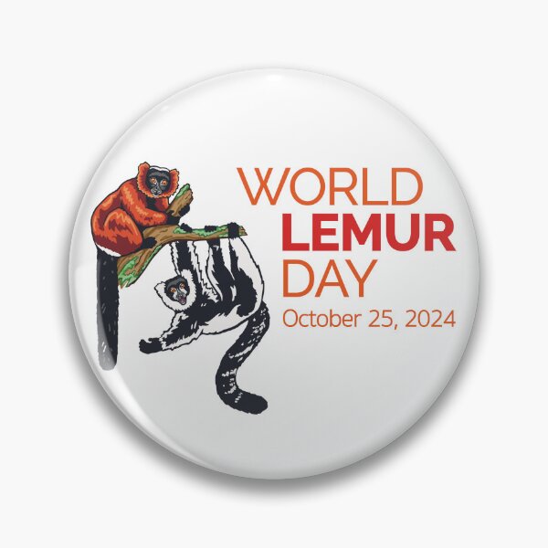 Item preview, 2024 World Lemur Day featuring ruffed lemurs designed and sold by lemurnetwork.